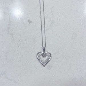 #925 Sterling Silver necklace with heart pendant. 18in chain.